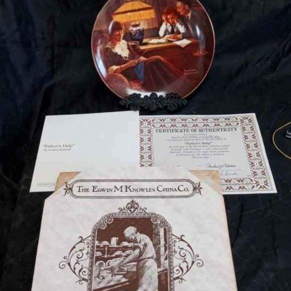 NORMAN ROCKWELL PLATE #3 IN SERIES FROM ROCKWELLS LIGHT CAMPAIGN "FATHERS HELP" - Picture 2 of 7
